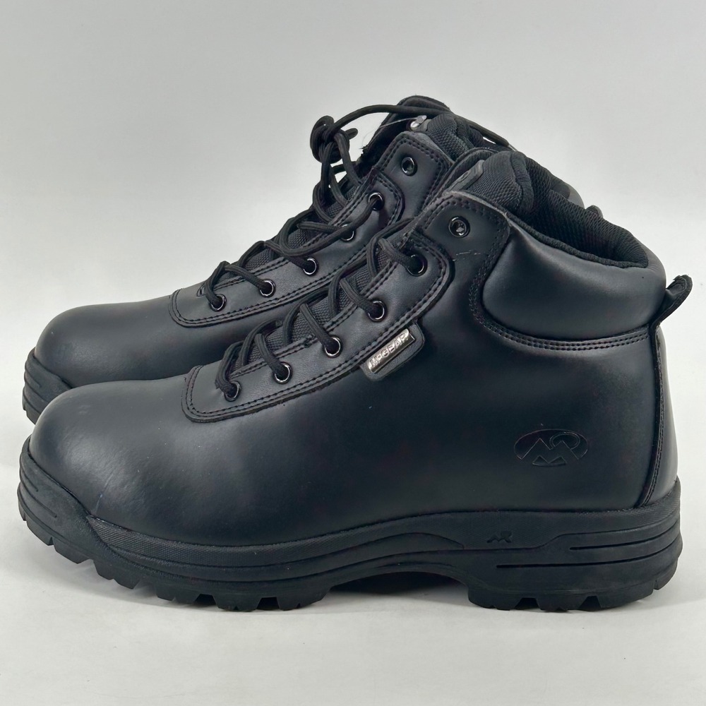 Mountain Gear Work Boots Mens 11 Black Leather 31006301A1-MENS NWT Imperfections